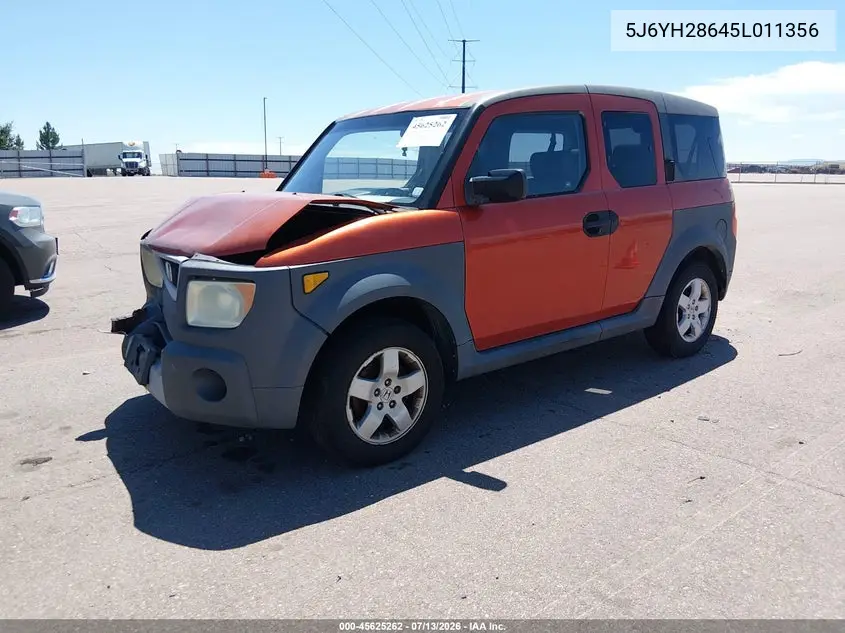 2005 Honda Element Ex VIN: 5J6YH28645L011356 Lot: 45625262