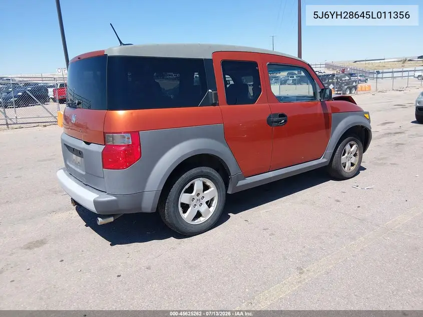 2005 Honda Element Ex VIN: 5J6YH28645L011356 Lot: 45625262