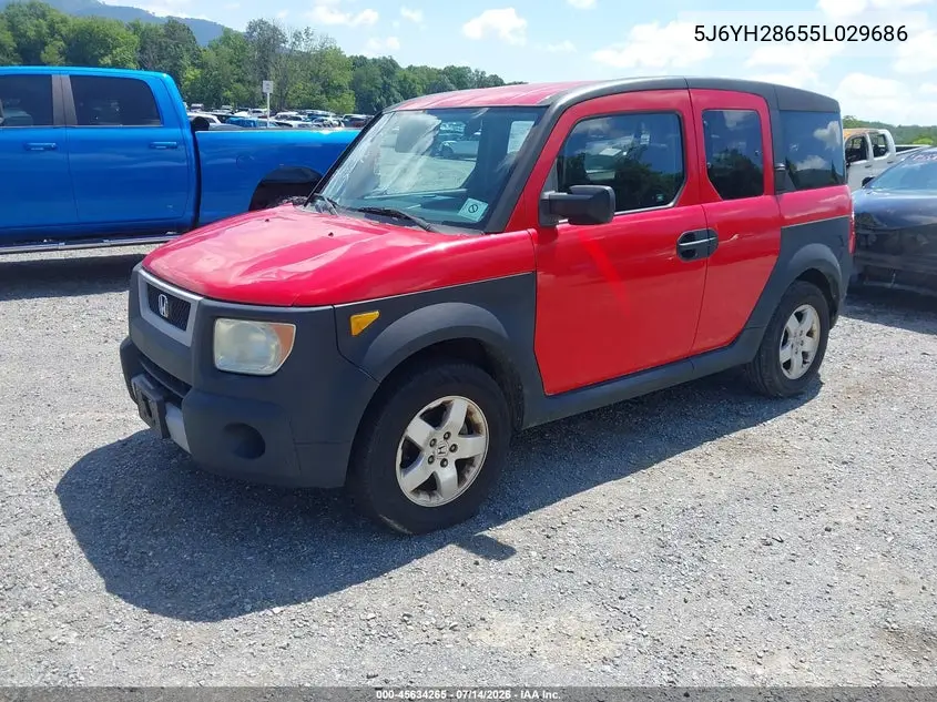 2005 Honda Element Ex VIN: 5J6YH28655L029686 Lot: 45634265