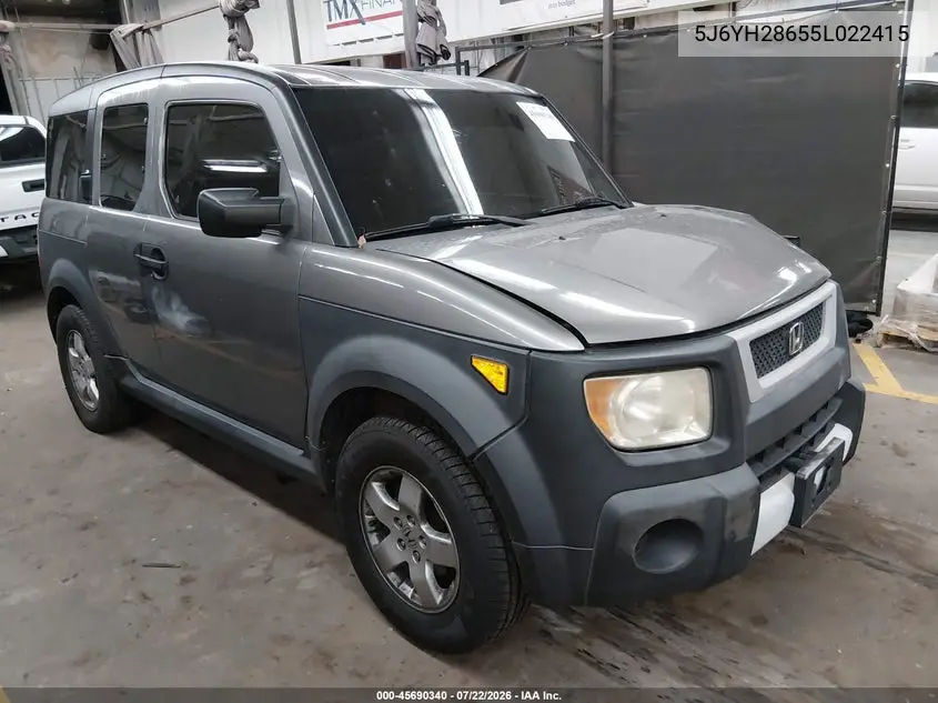 2005 Honda Element Ex VIN: 5J6YH28655L022415 Lot: 45690340