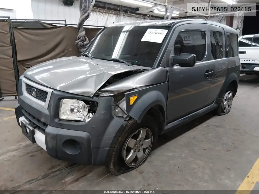 2005 Honda Element Ex VIN: 5J6YH28655L022415 Lot: 45690340