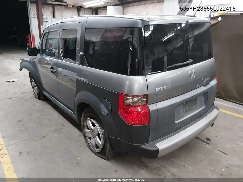 2005 Honda Element Ex VIN: 5J6YH28655L022415 Lot: 45690340