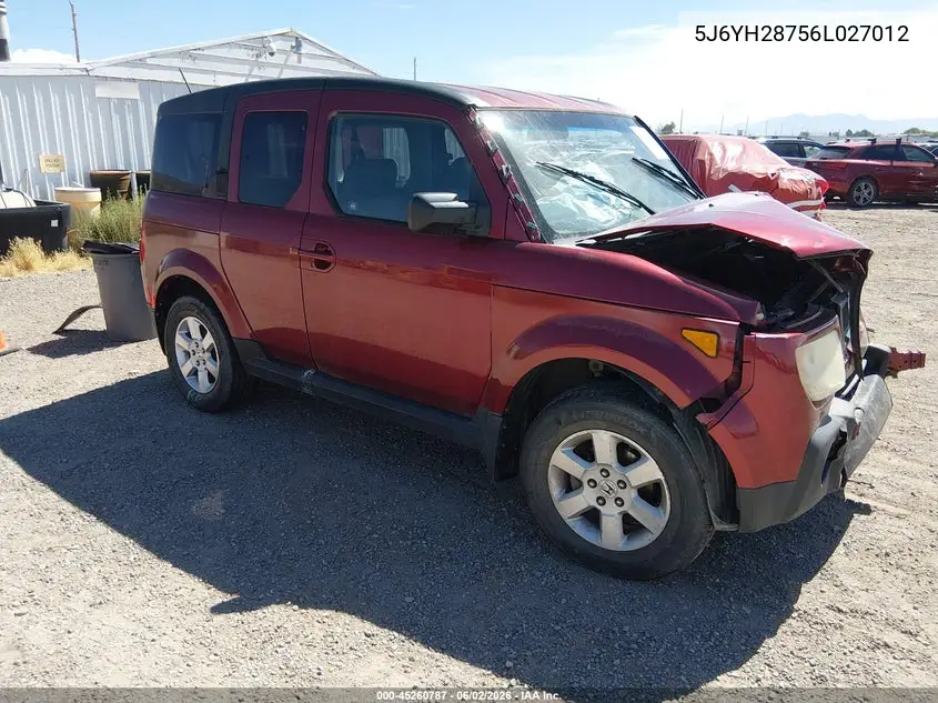 2006 Honda Element Ex-P VIN: 5J6YH28756L027012 Lot: 45260787