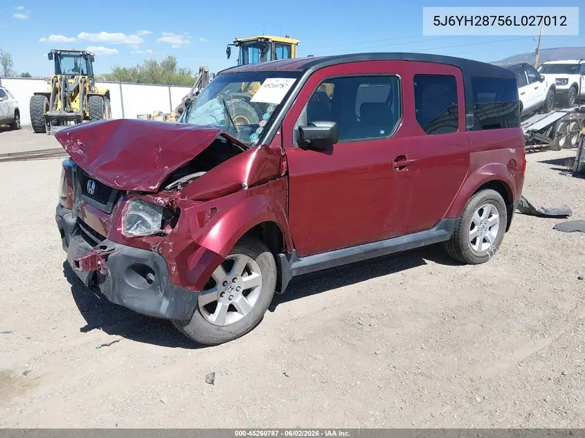 2006 Honda Element Ex-P VIN: 5J6YH28756L027012 Lot: 45260787