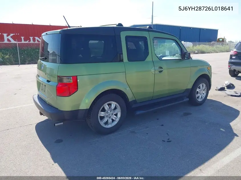 2006 Honda Element Ex-P VIN: 5J6YH28726L018641 Lot: 45265424