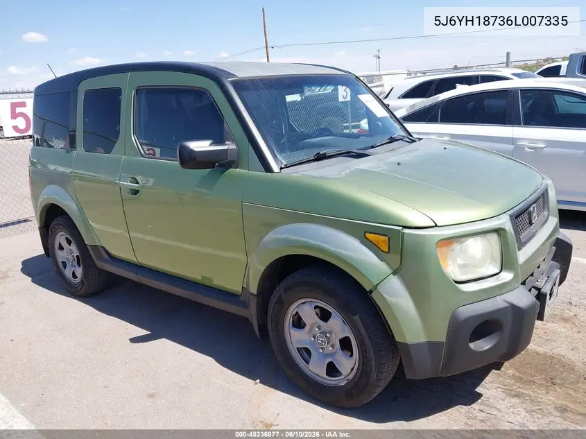 2006 Honda Element Ex-P VIN: 5J6YH18736L007335 Lot: 45336877
