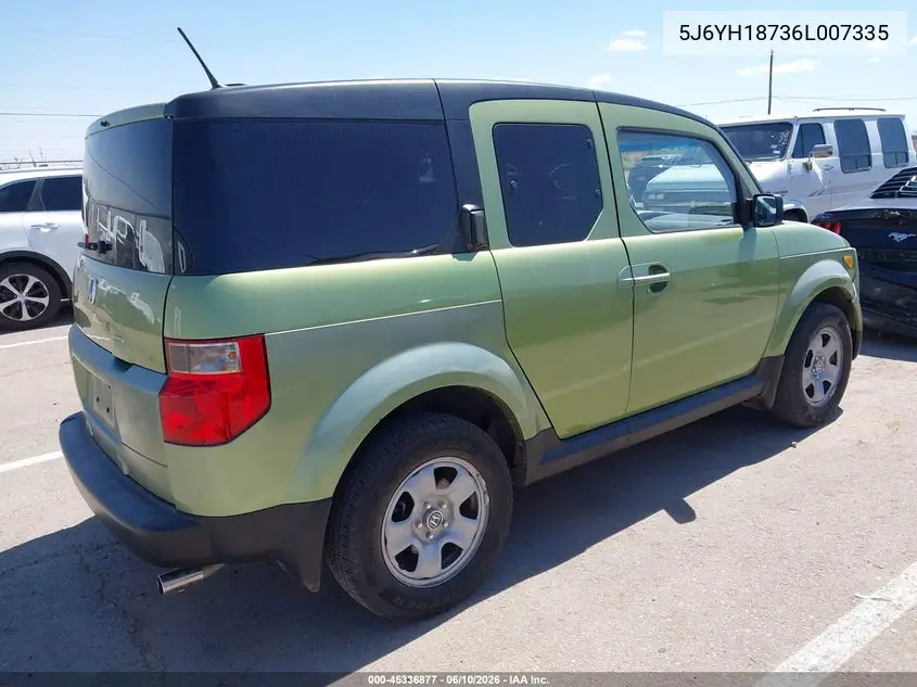 2006 Honda Element Ex-P VIN: 5J6YH18736L007335 Lot: 45336877
