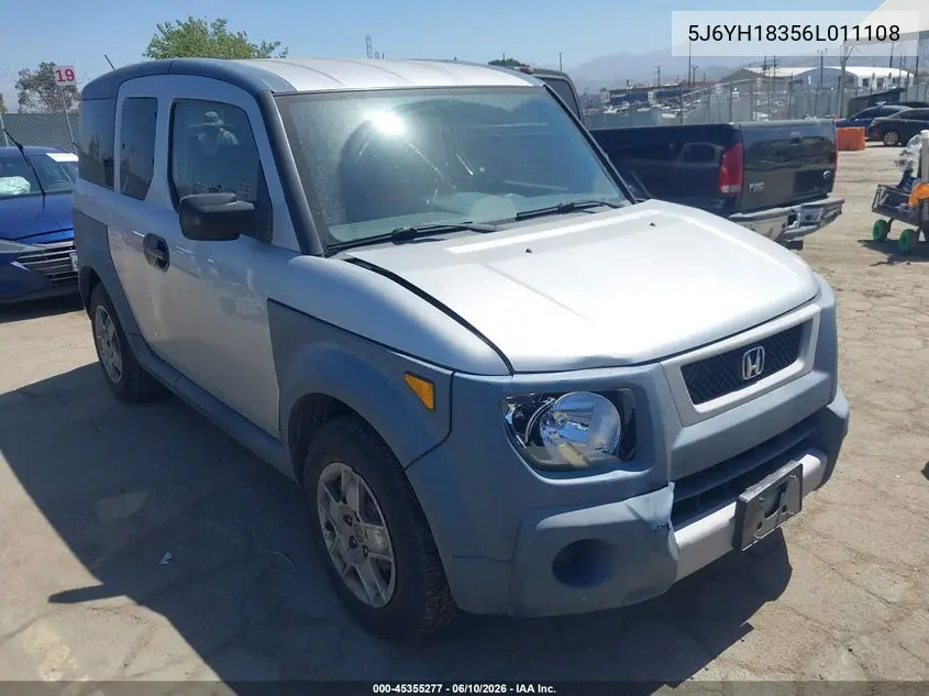 2006 Honda Element Lx VIN: 5J6YH18356L011108 Lot: 45355277