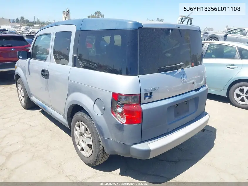 2006 Honda Element Lx VIN: 5J6YH18356L011108 Lot: 45355277