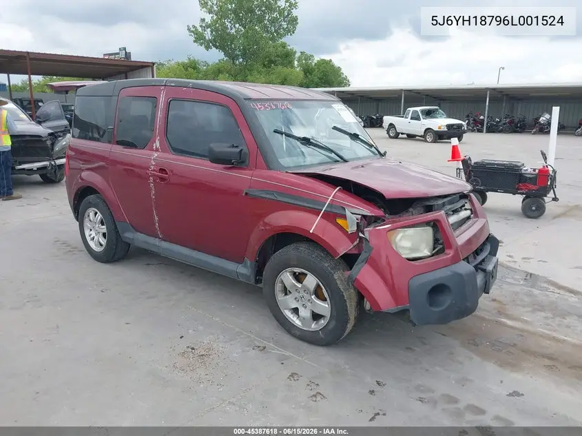 2006 Honda Element Ex-P VIN: 5J6YH18796L001524 Lot: 45387618