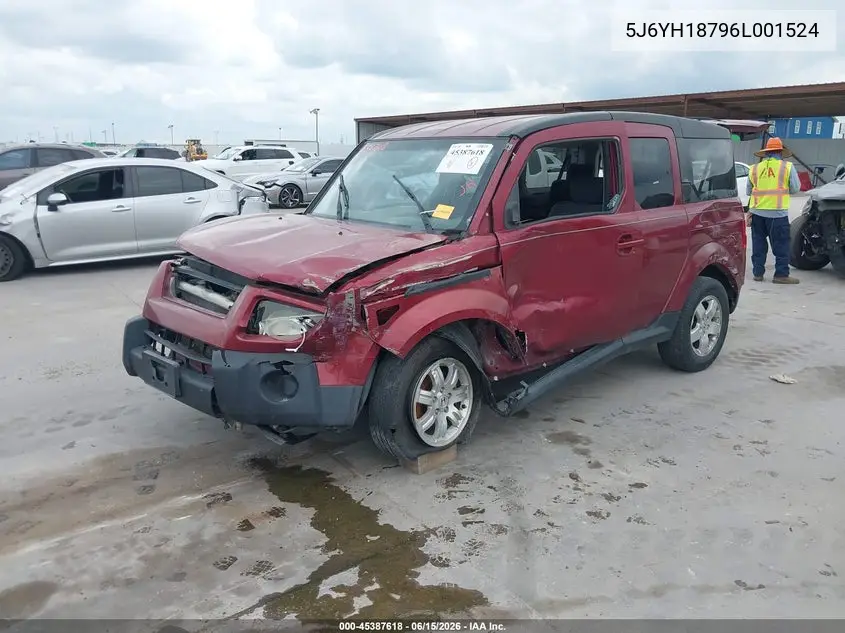 2006 Honda Element Ex-P VIN: 5J6YH18796L001524 Lot: 45387618