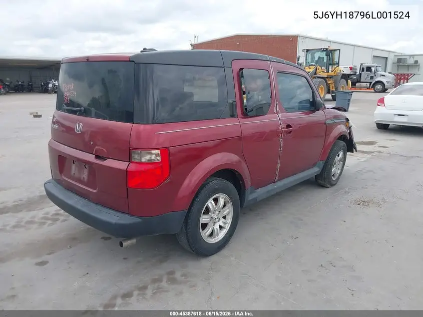 2006 Honda Element Ex-P VIN: 5J6YH18796L001524 Lot: 45387618