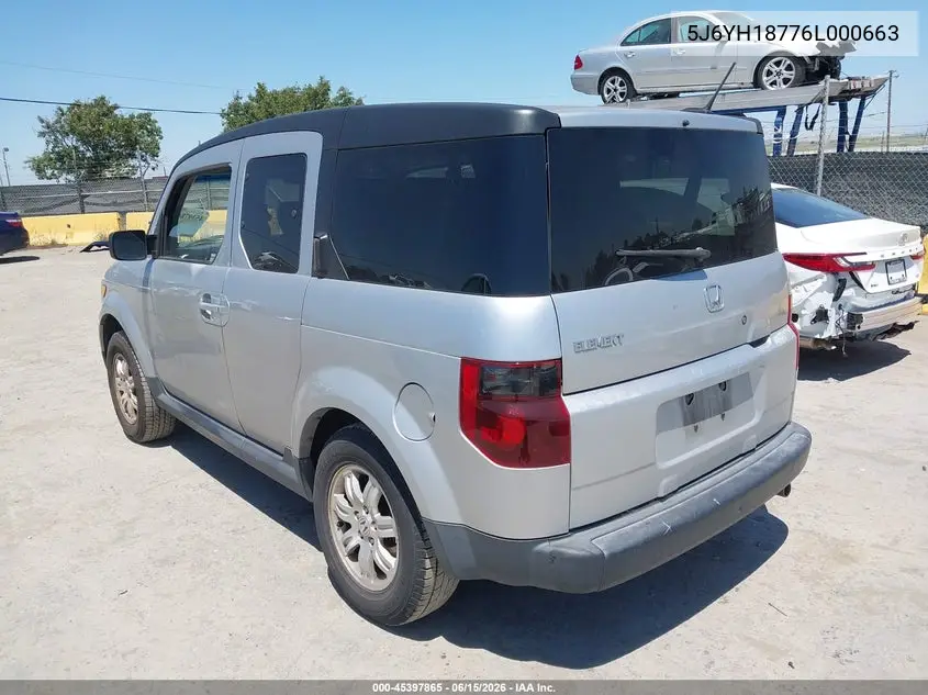2006 Honda Element Ex-P VIN: 5J6YH18776L000663 Lot: 45397865