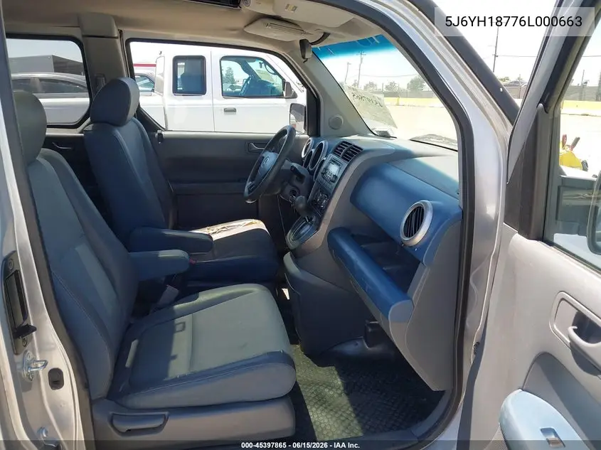 2006 Honda Element Ex-P VIN: 5J6YH18776L000663 Lot: 45397865