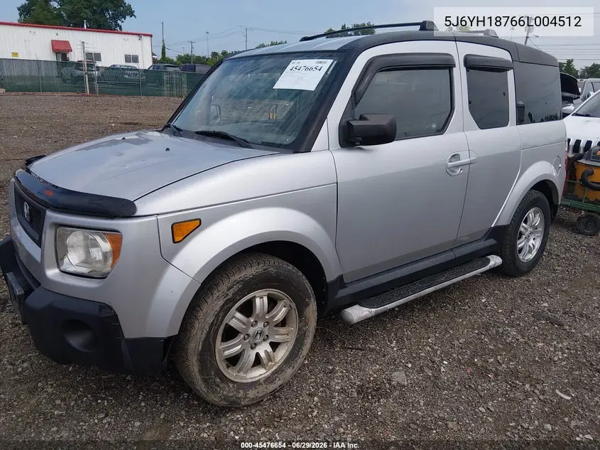2006 Honda Element Ex-P VIN: 5J6YH18766L004512 Lot: 45476654