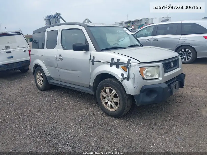 2006 Honda Element Ex-P VIN: 5J6YH287X6L006155 Lot: 45491596