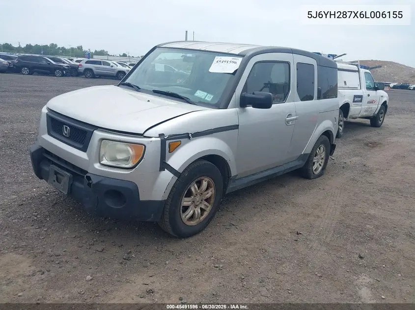 2006 Honda Element Ex-P VIN: 5J6YH287X6L006155 Lot: 45491596