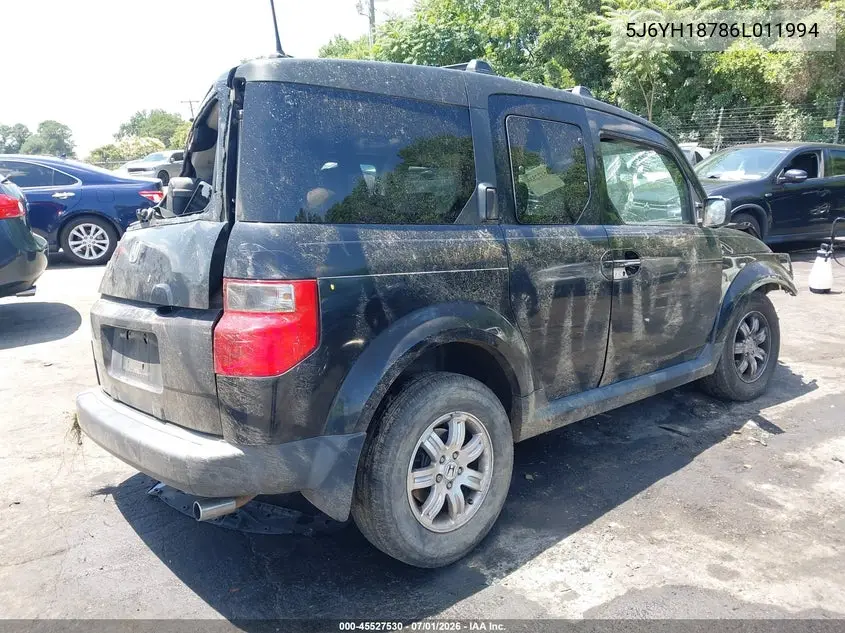 2006 Honda Element Ex-P VIN: 5J6YH18786L011994 Lot: 45527530