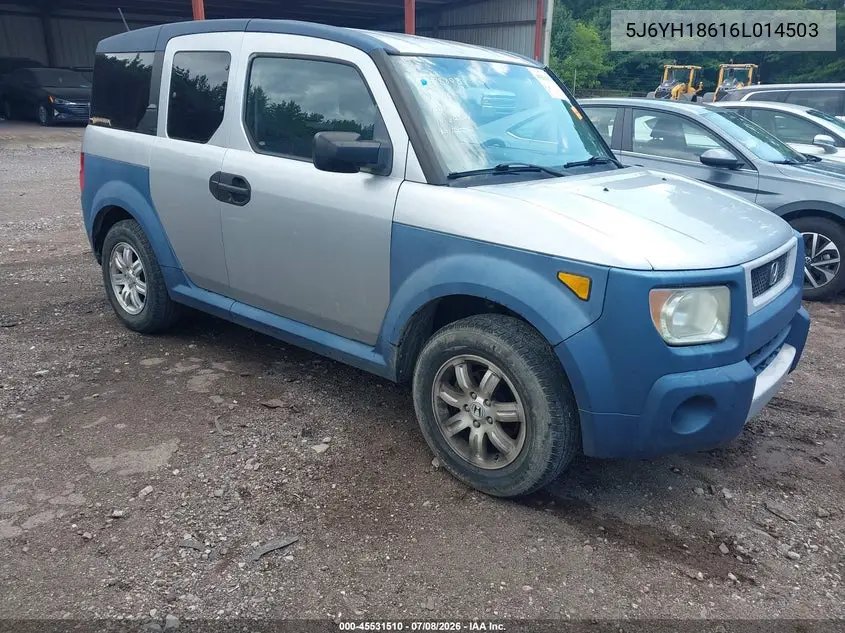 2006 Honda Element Ex VIN: 5J6YH18616L014503 Lot: 45531510