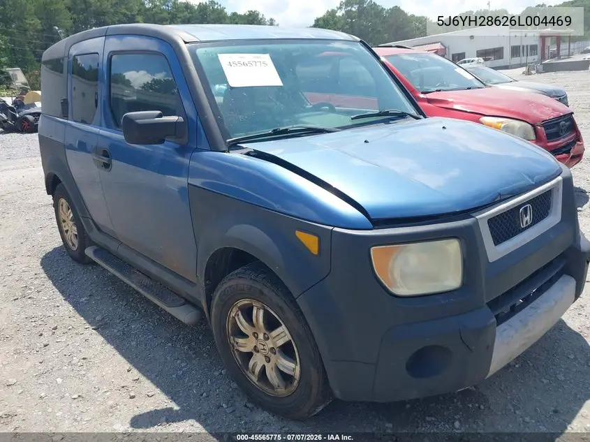 2006 Honda Element Ex VIN: 5J6YH28626L004469 Lot: 45565775