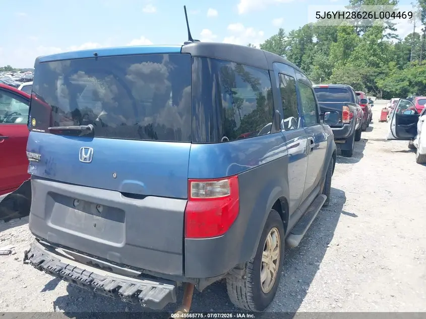 2006 Honda Element Ex VIN: 5J6YH28626L004469 Lot: 45565775