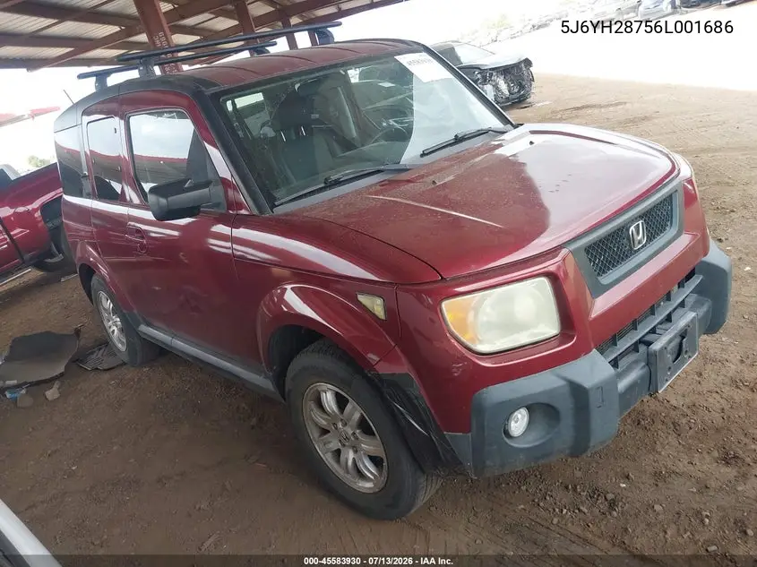 2006 Honda Element Ex-P VIN: 5J6YH28756L001686 Lot: 45583930