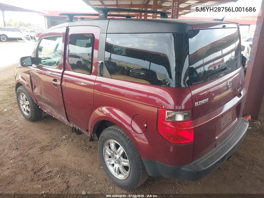 2006 Honda Element Ex-P VIN: 5J6YH28756L001686 Lot: 45583930