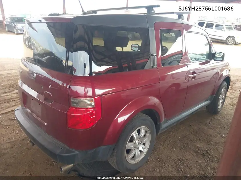 2006 Honda Element Ex-P VIN: 5J6YH28756L001686 Lot: 45583930
