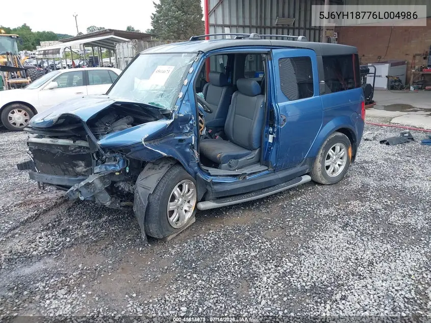 2006 Honda Element Ex-P VIN: 5J6YH18776L004986 Lot: 45614673