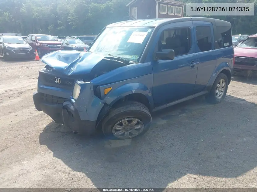 2006 Honda Element Ex-P VIN: 5J6YH28736L024335 Lot: 45639465