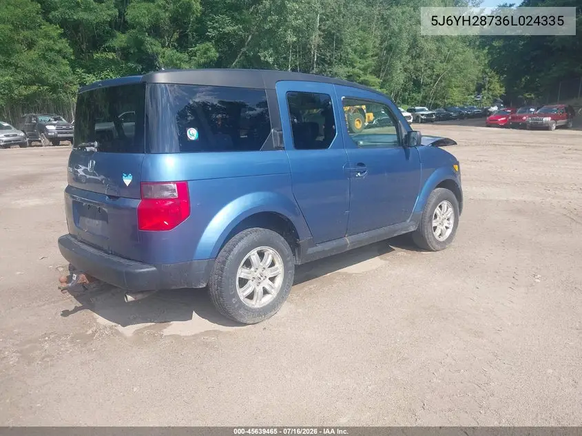 2006 Honda Element Ex-P VIN: 5J6YH28736L024335 Lot: 45639465