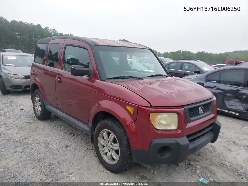 2006 Honda Element Ex-P VIN: 5J6YH18716L006250 Lot: 45647361