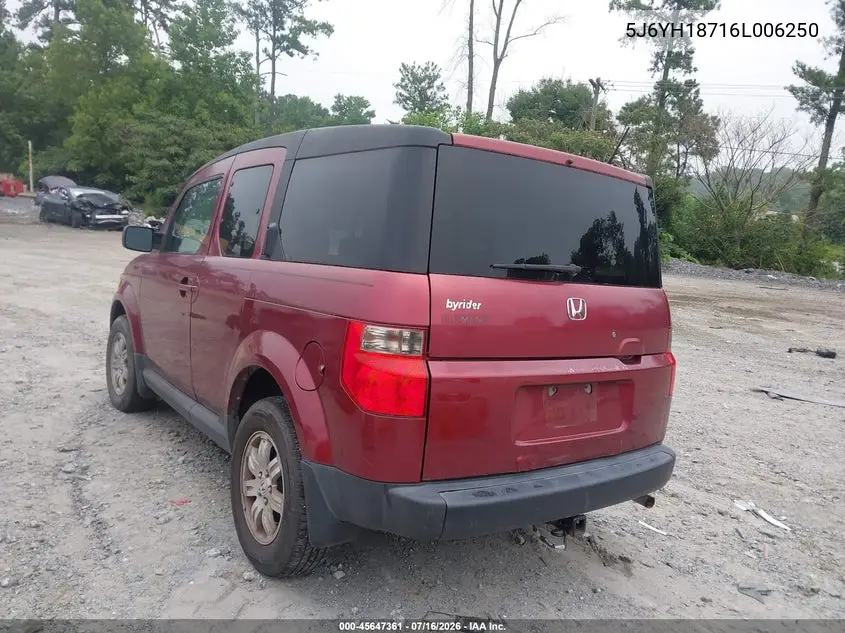 2006 Honda Element Ex-P VIN: 5J6YH18716L006250 Lot: 45647361