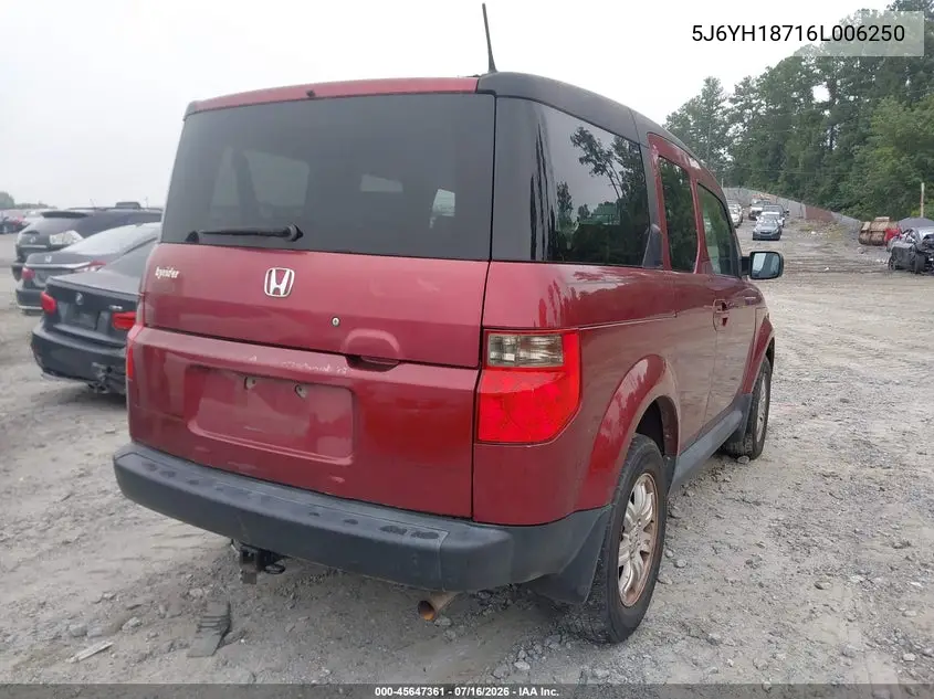 2006 Honda Element Ex-P VIN: 5J6YH18716L006250 Lot: 45647361