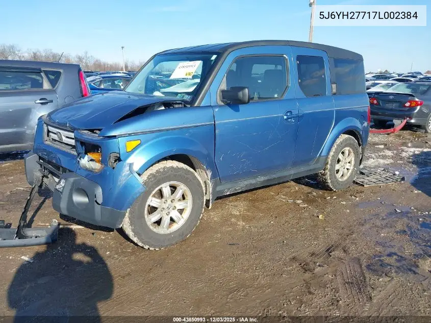 5J6YH27717L002384 2007 Honda Element Ex