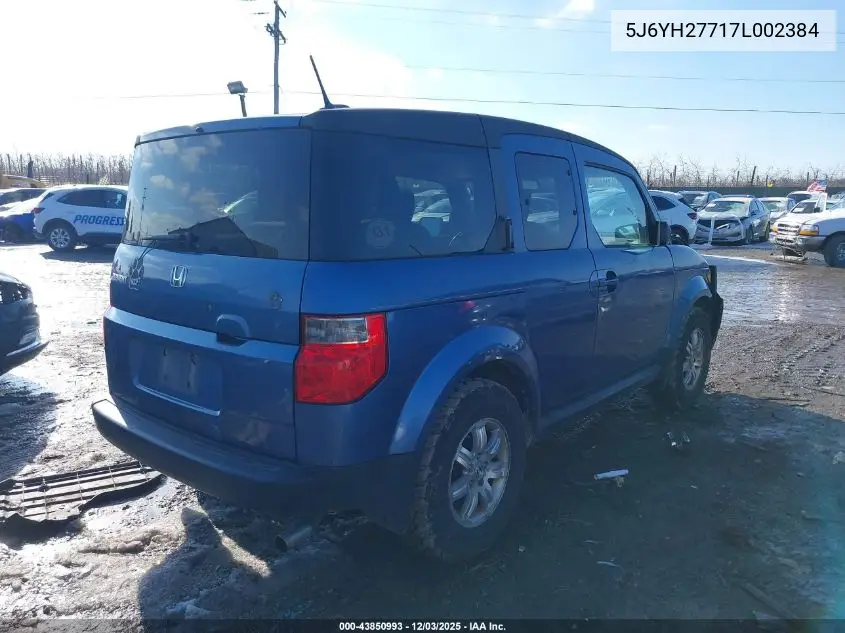 5J6YH27717L002384 2007 Honda Element Ex