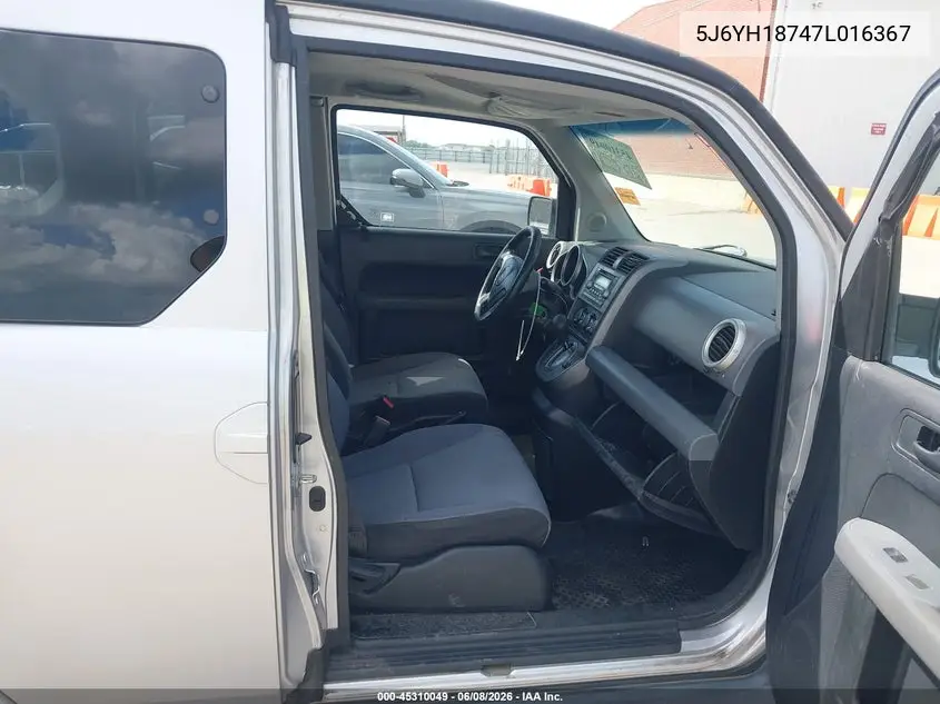 2007 Honda Element Ex VIN: 5J6YH18747L016367 Lot: 45310049