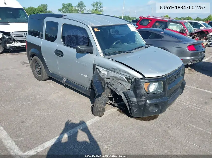 2007 Honda Element Lx VIN: 5J6YH18347L01257 Lot: 45346146