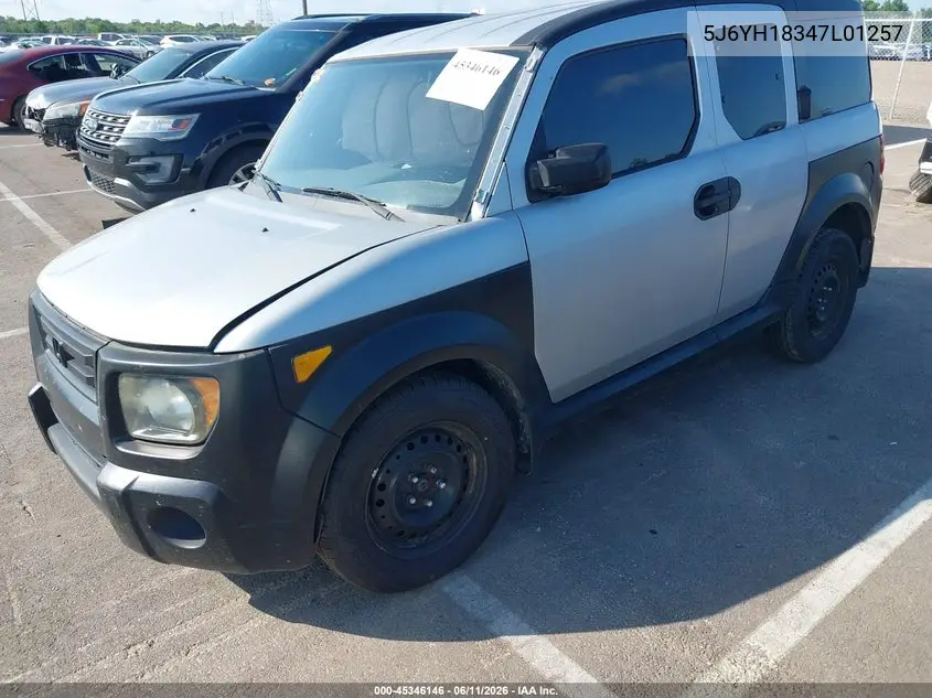2007 Honda Element Lx VIN: 5J6YH18347L01257 Lot: 45346146
