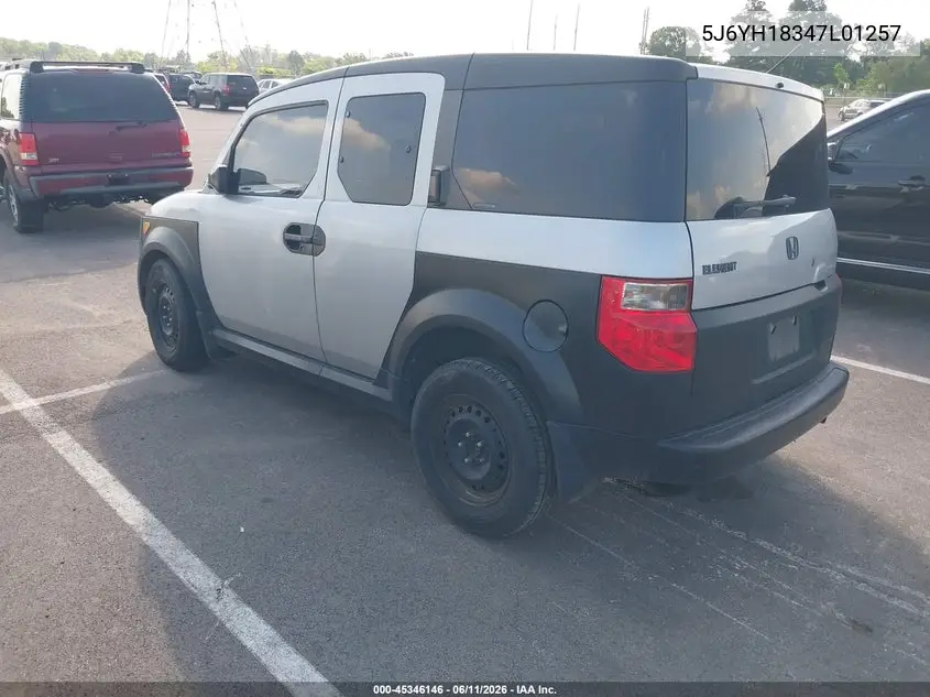 2007 Honda Element Lx VIN: 5J6YH18347L01257 Lot: 45346146
