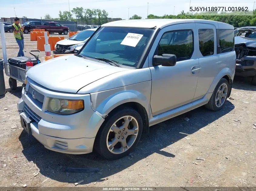 2007 Honda Element Sc VIN: 5J6YH18977L001962 Lot: 45385531