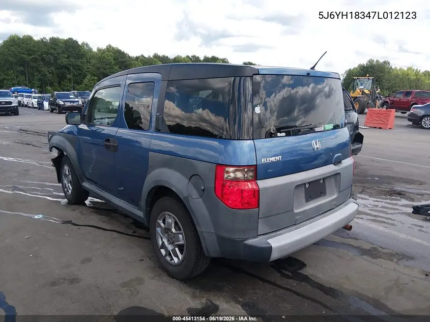 2007 Honda Element Lx VIN: 5J6YH18347L012123 Lot: 45413154