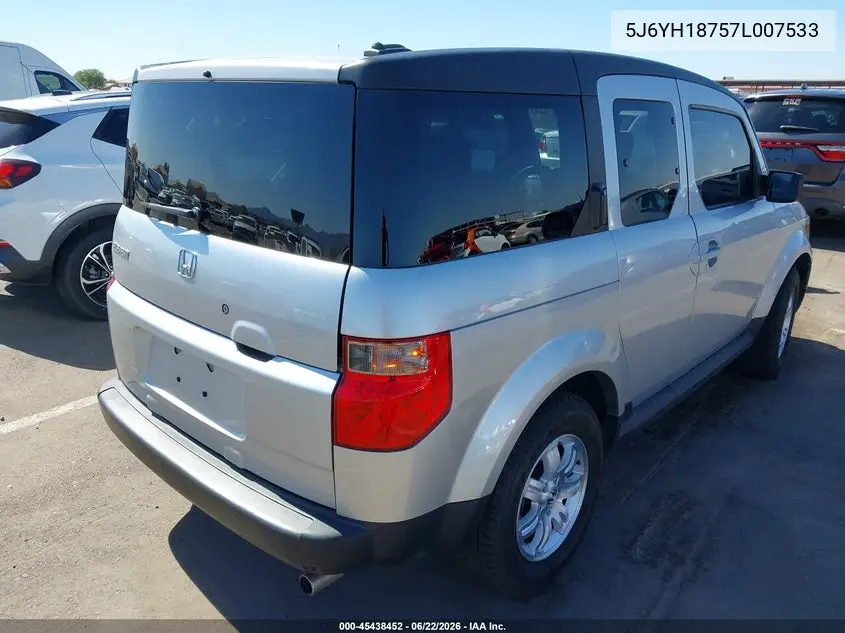2007 Honda Element Ex VIN: 5J6YH18757L007533 Lot: 45438452