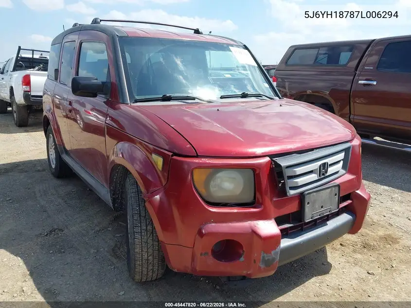 2007 Honda Element Ex VIN: 5J6YH18787L006294 Lot: 45447820