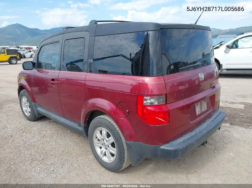 2007 Honda Element Ex VIN: 5J6YH28717L005686 Lot: 45457307