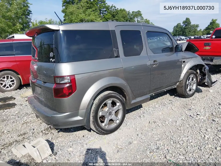 2007 Honda Element Sc VIN: 5J6YH18937L000730 Lot: 45475871
