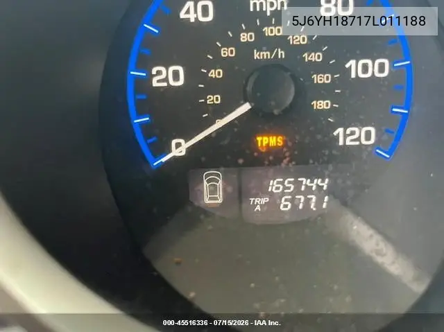 2007 Honda Element Ex VIN: 5J6YH18717L011188 Lot: 45516336