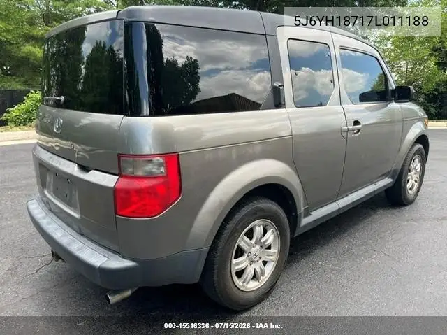 2007 Honda Element Ex VIN: 5J6YH18717L011188 Lot: 45516336