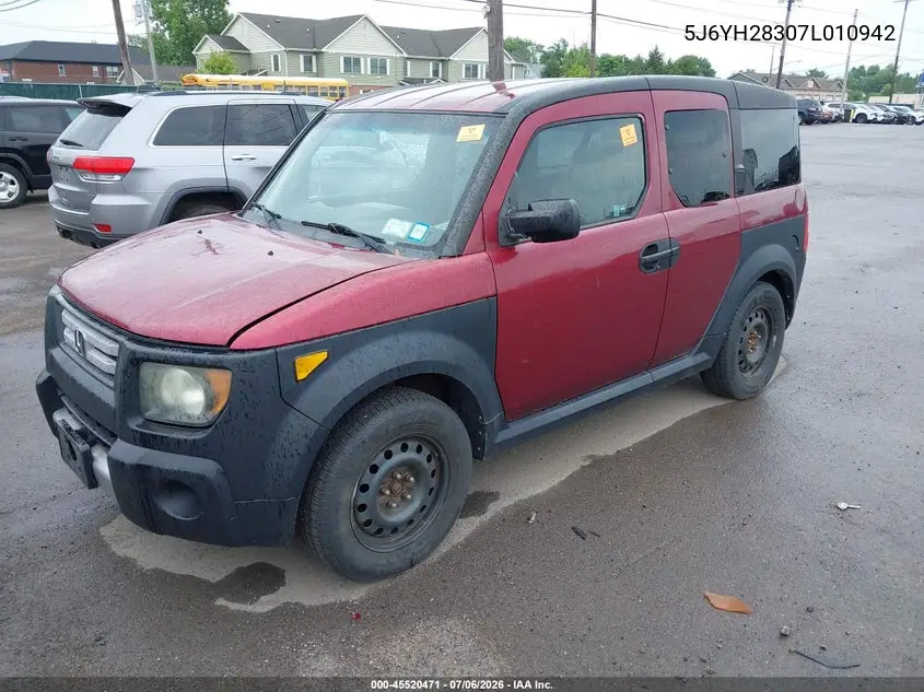 2007 Honda Element Lx VIN: 5J6YH28307L010942 Lot: 45520471
