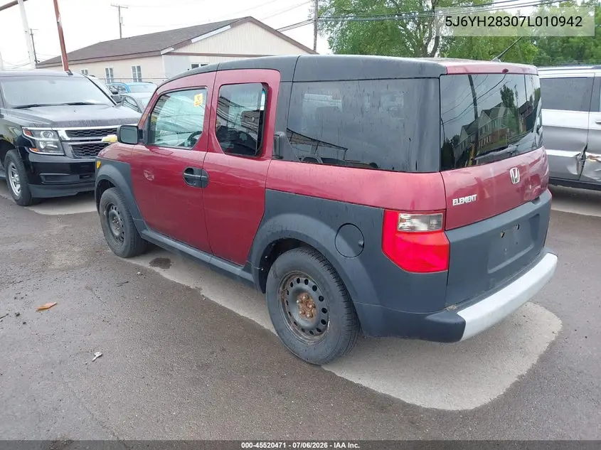 2007 Honda Element Lx VIN: 5J6YH28307L010942 Lot: 45520471